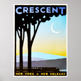 CRESCENT New York - New Orleans Vintage Reise Poster