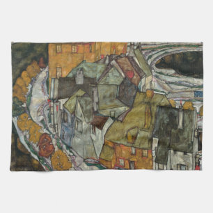Crescent of Houses II, Island Town by Egon Schiele Geschirrtuch
