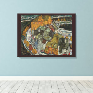 Crescent of Houses II, Island Town by Egon Schiele Leinwanddruck
