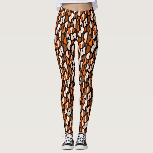 Crescent Pattern 010921 - Orange Leggings (Vorderseite)