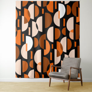 Crescent Pattern 010921 - Orange Wandteppich