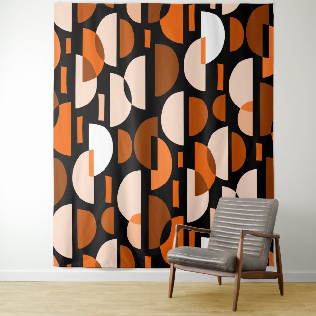 Crescent Pattern 010921 - Orange Wandteppich (Beispiel)