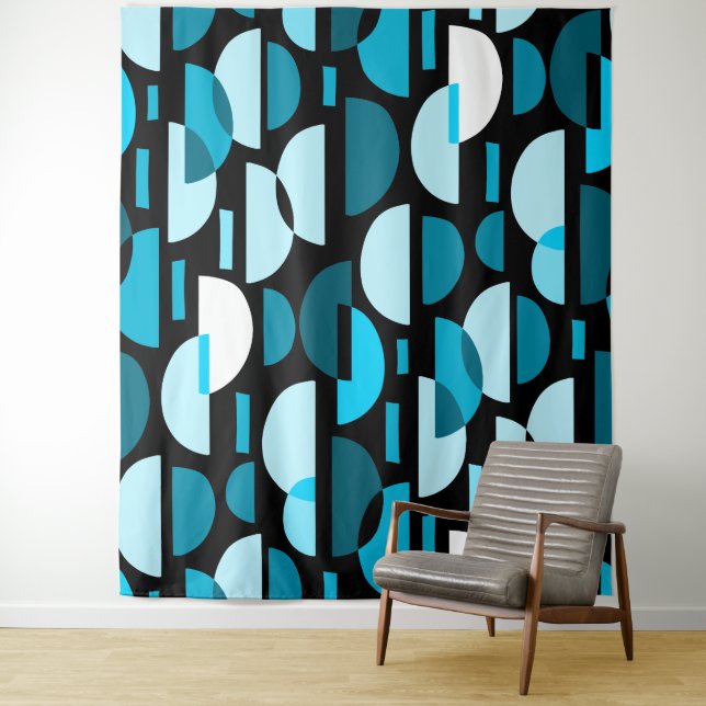 Crescent Pattern 010921 - Sky Blue Wandteppich (Beispiel)