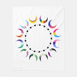 Crescent Pride Moons & Black Hearts Fleecedecke