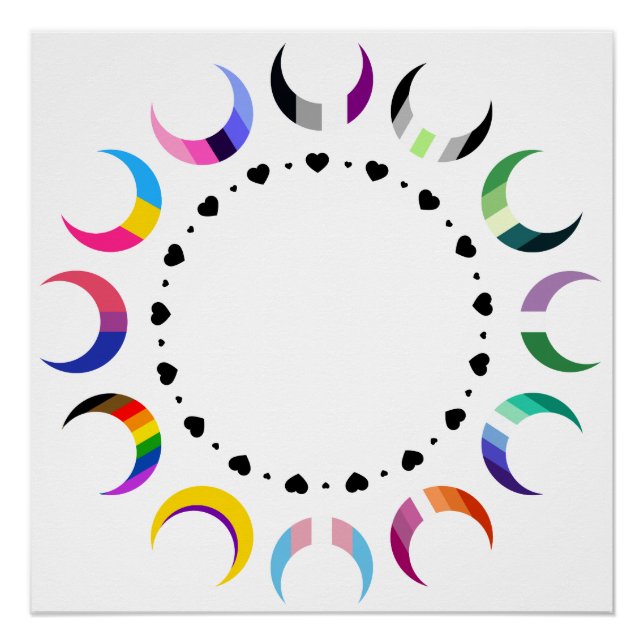 Crescent Pride Moons & Black Hearts Poster (Vorderseite)