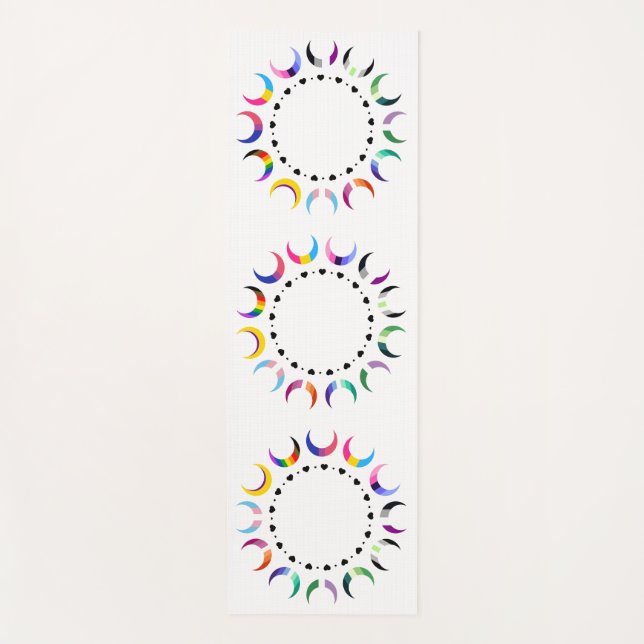 Crescent Pride Moons & Black Hearts Yogamatte (Vorderseite)