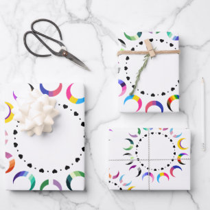 Crescent Pride Moons & Herz Ring Geschenkpapier Set