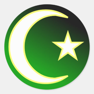 Crescent & Star des Islam Runder Aufkleber