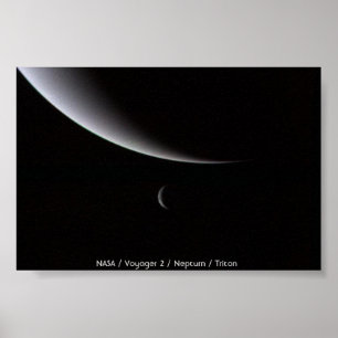 Crescents of Neptune and Triton Poster