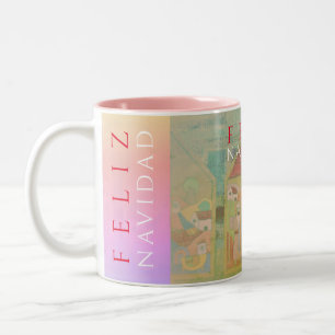 Cresche Szene "Feliz Navidad" Zweifarbige Tasse