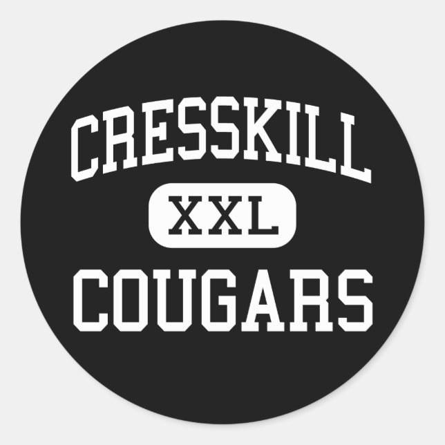 Cresskill - Cougars - High - Cresskill New Jersey Runder Aufkleber (Vorderseite)