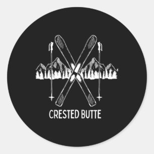 Crested Butte Co Rocky Mountains Colorado Schnee Runder Aufkleber