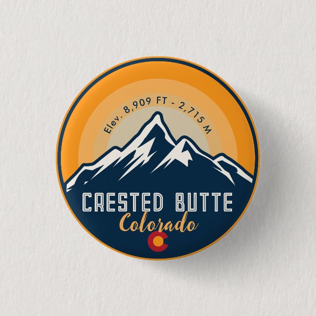 Crested Butte Colorado Berge Wandern Sonnenunterga Button (Vorderseite)
