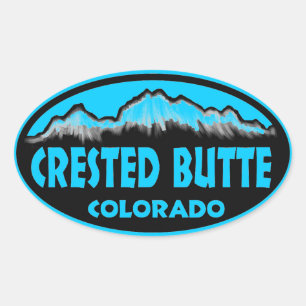 Crested Butte Colorado Blue Oval Aufkleber