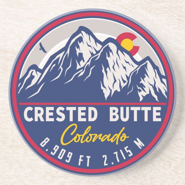 Crested Butte Colorado - Camping Skifahren Souveni Getränkeuntersetzer (Vorne)