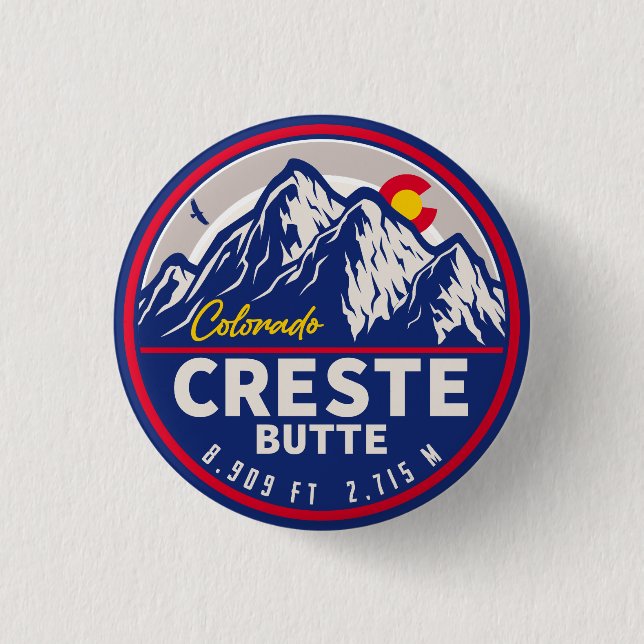 Crested Butte Colorado - Camping Wandern Button (Vorderseite)