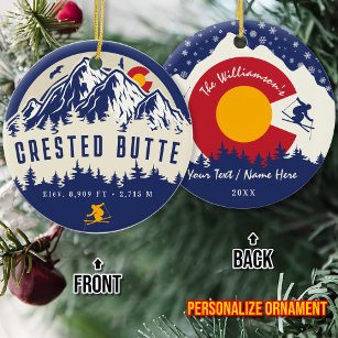 Crested Butte Colorado Flag Berg Souvenir Keramik Ornament
