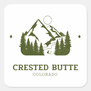 Crested Butte - Colorado Quadratischer Aufkleber