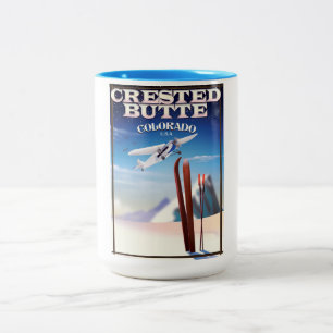 Crested Butte Colorado Reiseplakat Zweifarbige Tasse