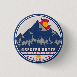Crested Butte Colorado Retro Souvenirs Button