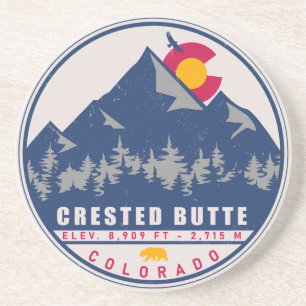 Crested Butte Colorado Retro Souvenirs Getränkeuntersetzer
