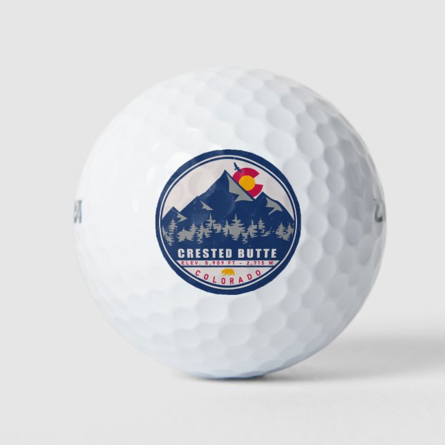 Crested Butte Colorado Retro Souvenirs Golfball (Vorderseite)