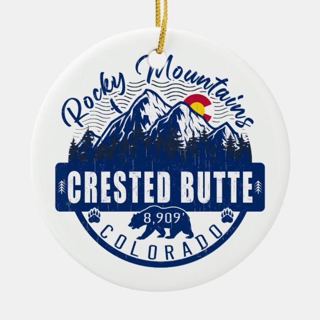 Crested Butte Colorado - Retro Souvenirs Keramik Ornament (Vorne)