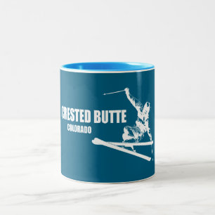 Crested Butte Colorado Skier Zweifarbige Tasse