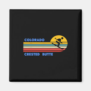 Crested Butte Colorado Skifahren Skifahrer Ski Ret Magnet