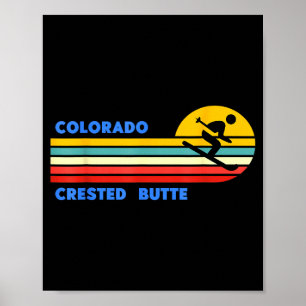 Crested Butte Colorado Skifahren Skifahrer Ski Ret Poster
