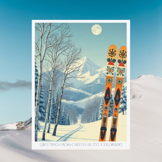 Crested Butte Colorado Skiurlaub Postkarte
