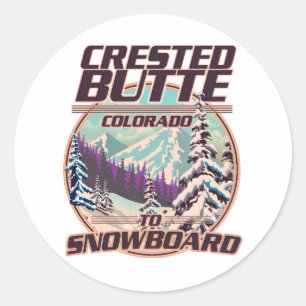 Crested Butte Colorado Snowboard Logo Runder Aufkleber