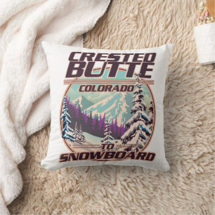 Crested Butte Colorado Snowboarding Logo Kissen