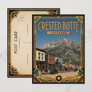 Crested Butte Colorado Vintage Art Deco Golden Age Postkarte