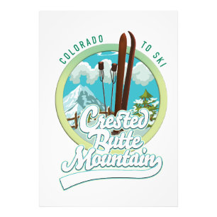 Crested Butte Mountain Colorado Logo Fotodruck