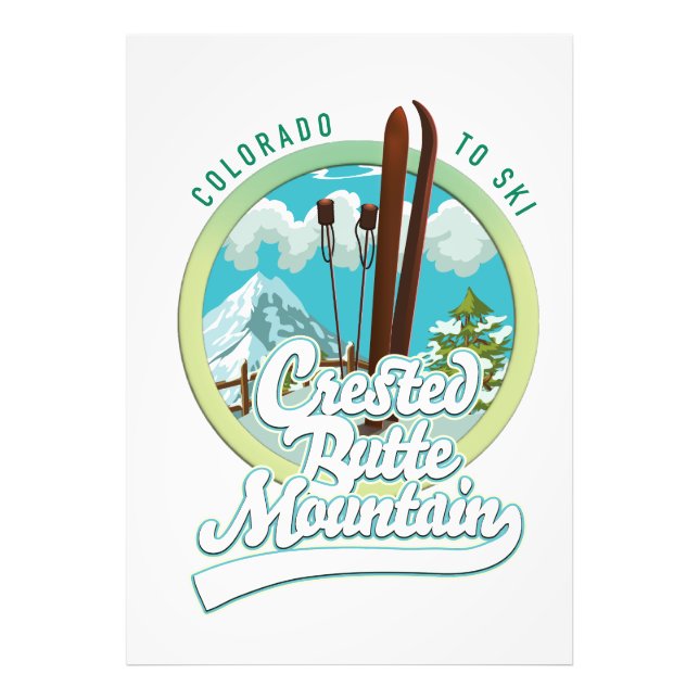Crested Butte Mountain Colorado Logo Fotodruck (Vorne)