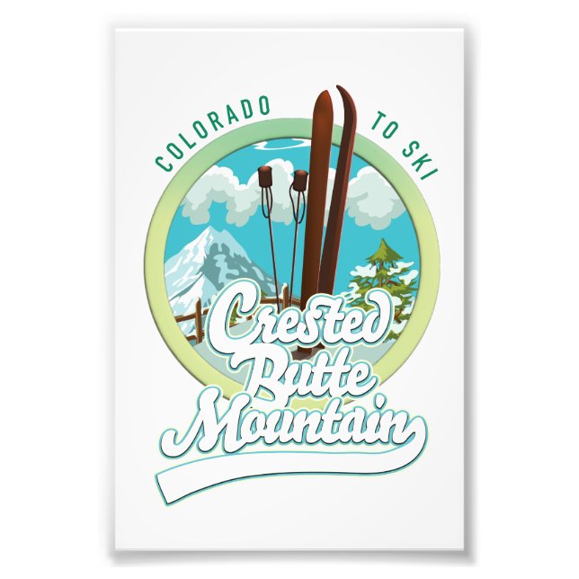 Crested Butte Mountain Colorado Logo Fotodruck (Vorne)