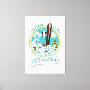 Crested Butte Mountain Colorado Logo Leinwanddruck