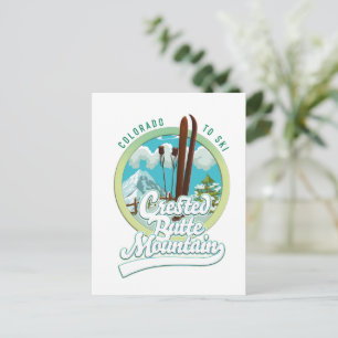 Crested Butte Mountain Colorado Ski Logo Postkarte