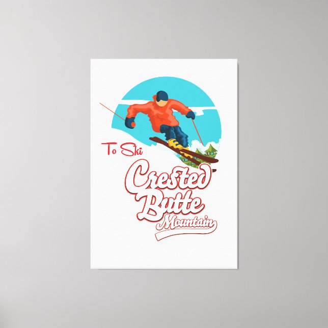 Crested Butte zum Skifahren Leinwanddruck (Vorderseite)