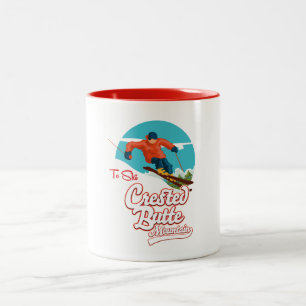 Crested Butte zum Skifahren Zweifarbige Tasse