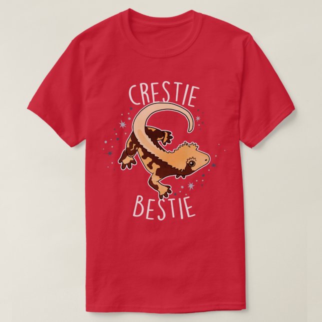 Crested Gecko Lizard Reptile Crestie Bestie T-Shirt (Design vorne)