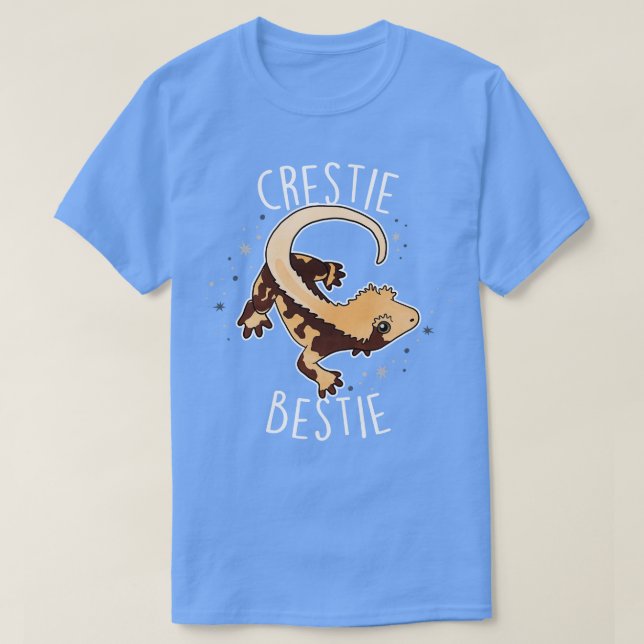 Crested Gecko Lizard Reptile Crestie Bestie T-Shirt (Design vorne)
