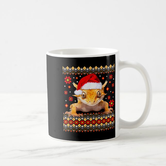 Crested Gecko Ugly Christmas Sweater  Kaffeetasse (Rechts)