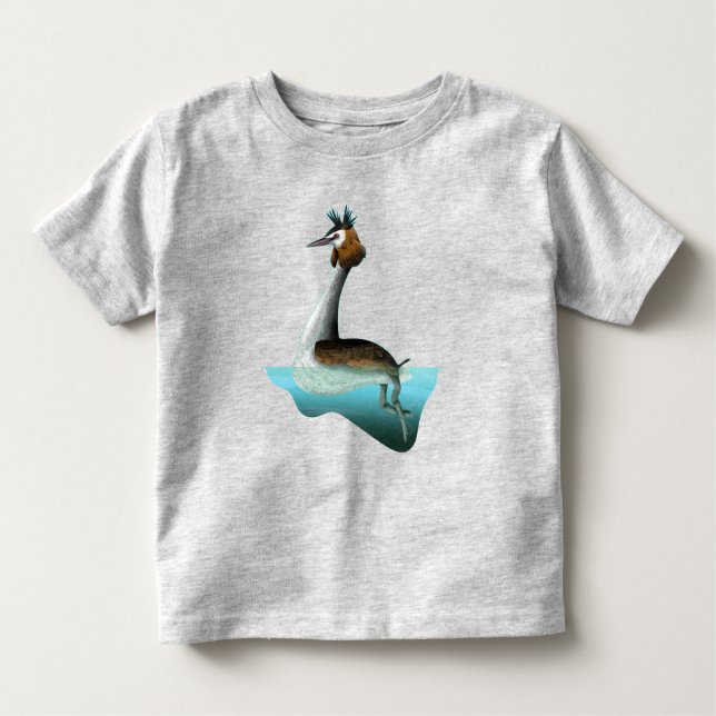 Crested Grebe Kleinkind T-shirt (Vorderseite)