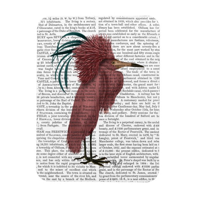 Crested Marsala Bird Magnet (Vertikal)