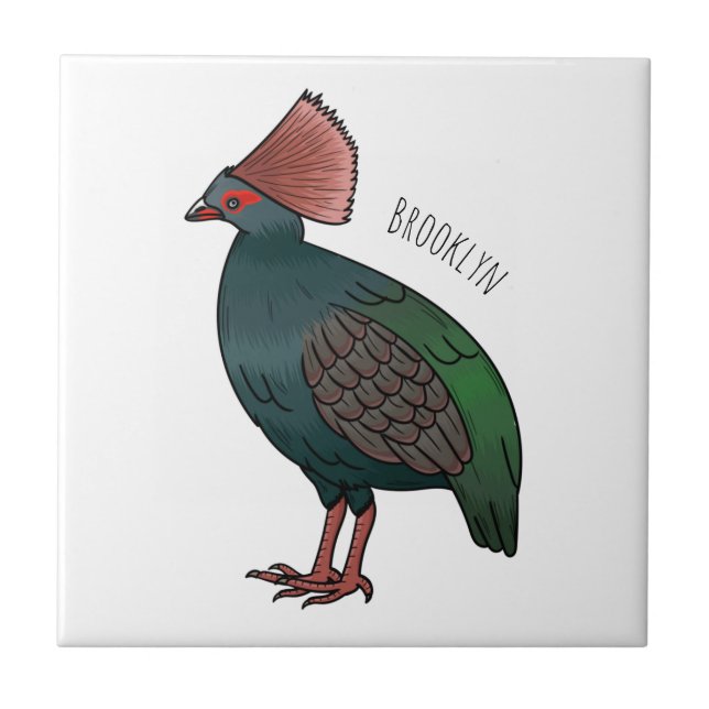 Crested partridge bird cartoon illustration  fliese (Vorderseite)