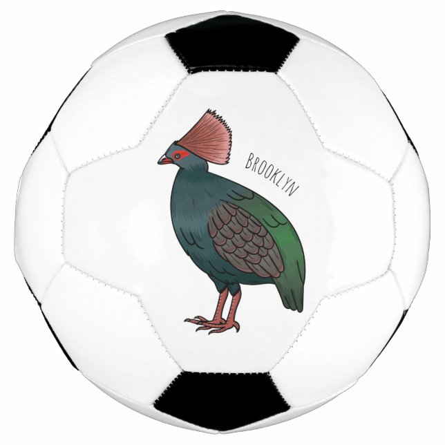 Crested partridge bird cartoon illustration  fußball (Vorderseite)