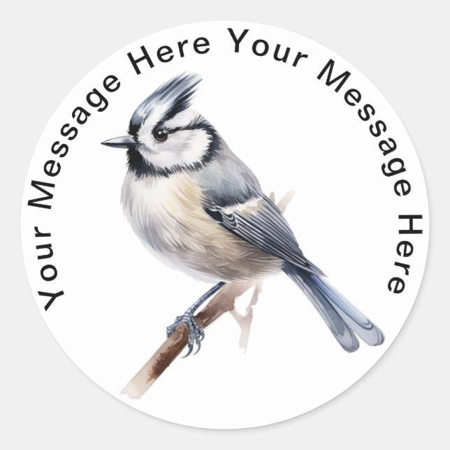 Crested Tit Runder Aufkleber (Vorderseite)