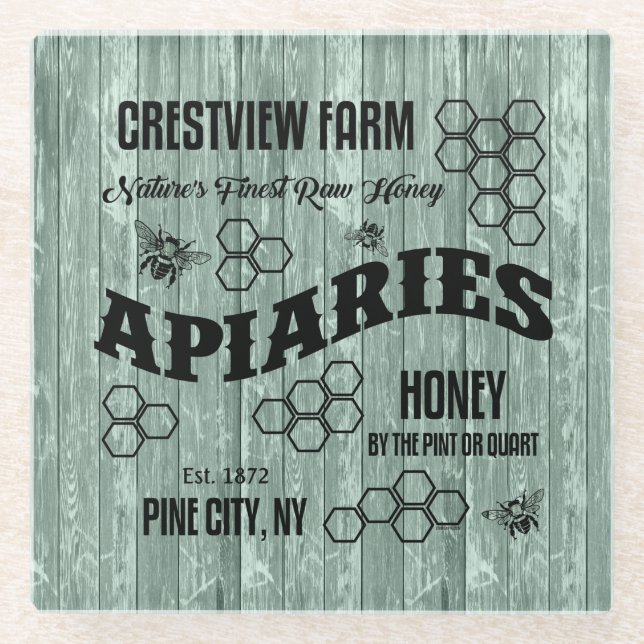CRESTVIEW FARM APIARIARIES GLASUNTERSETZER (Vorderseite)